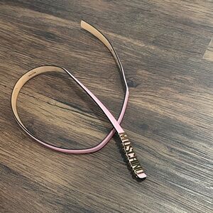 Moschino Pink and Gold Logo Belt